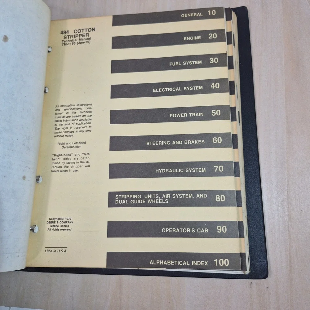 John‎ Deere 484 Cotton Stripper Technical Manual TM-1153 Jan-79 Service Repair